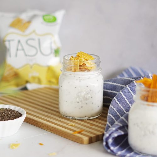 Pudín de chía con un toque-crujiente con TASU Chips